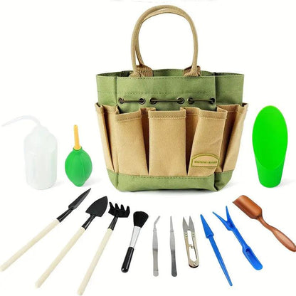 Compact 13pc Gardening Tool Kit with Storage Bag