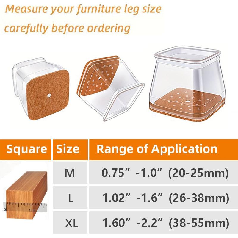 Fesara | Transparent Furniture Leg Protectors with Felt Bottoms