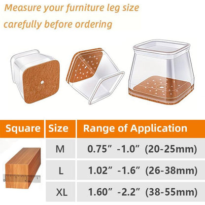 Fesara | Transparent Furniture Leg Protectors with Felt Bottoms