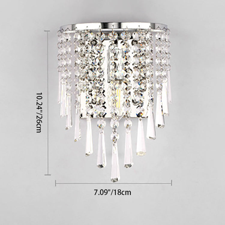 Elegant Crystal Glass 1-Light Wall Sconce Lamp