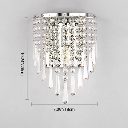 Elegant Crystal Glass 1-Light Wall Sconce Lamp
