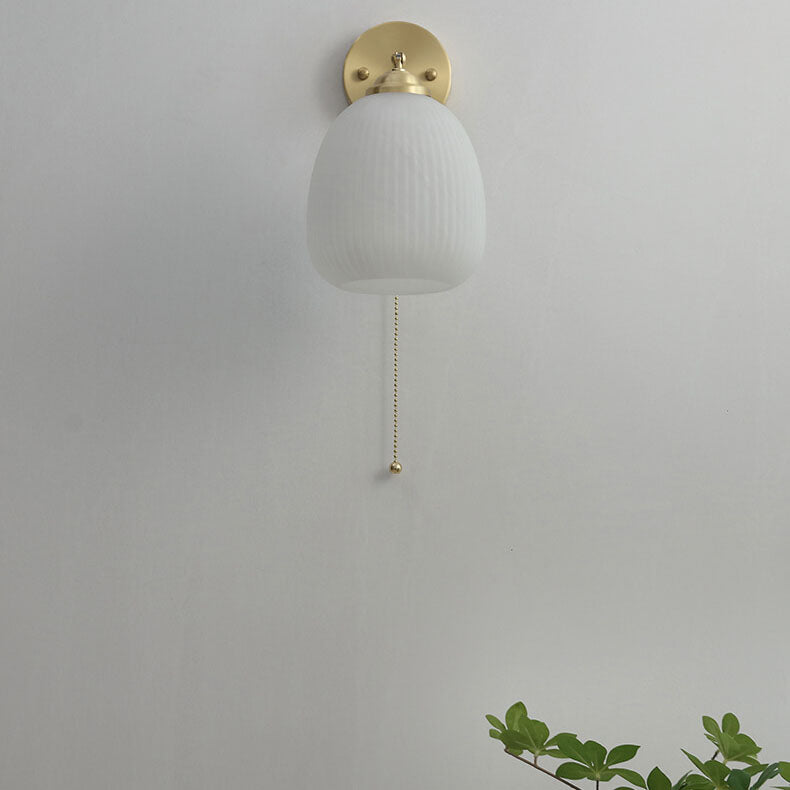 Vintage Gold Textured Glass Wall Lamp