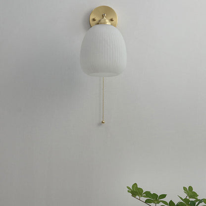 Vintage Gold Textured Glass Wall Lamp
