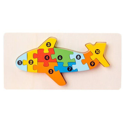 Colorful Wooden Puzzle Block Set For Kids