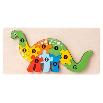 Colorful Wooden Puzzle Block Set For Kids