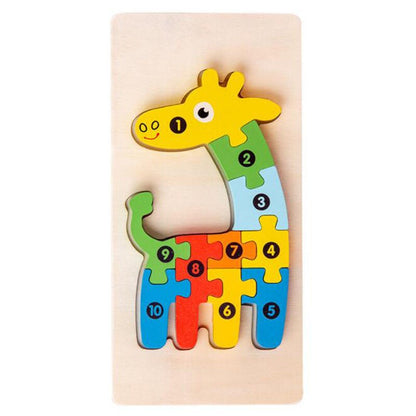 Colorful Wooden Puzzle Block Set For Kids