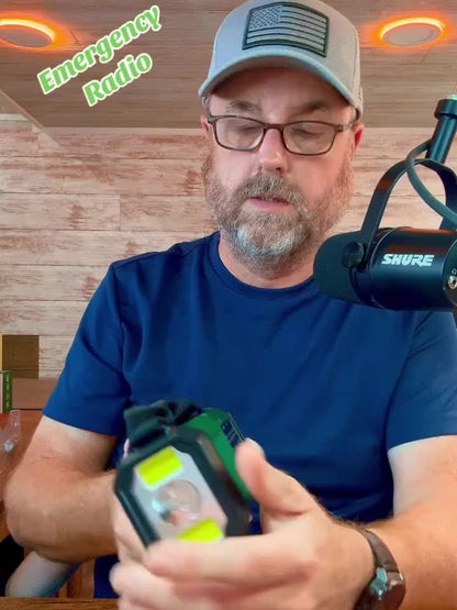 Portable Solar Powered Emergency Radio with Power Bank