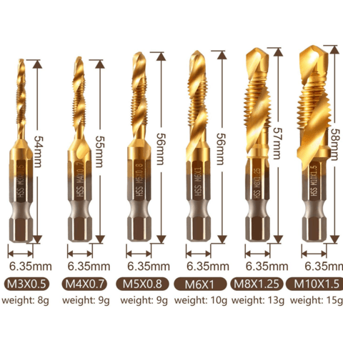 Premium 6-Piece Metric Tap Set