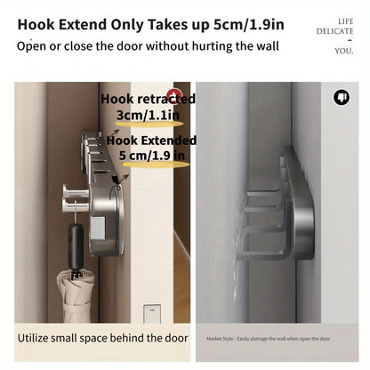 Easy Install Wall Mount 5 Hook Storage Rack