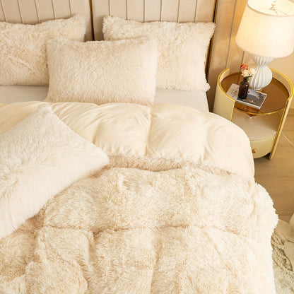 Cozy Fesara Plush Duvet Cover Set with Zipper