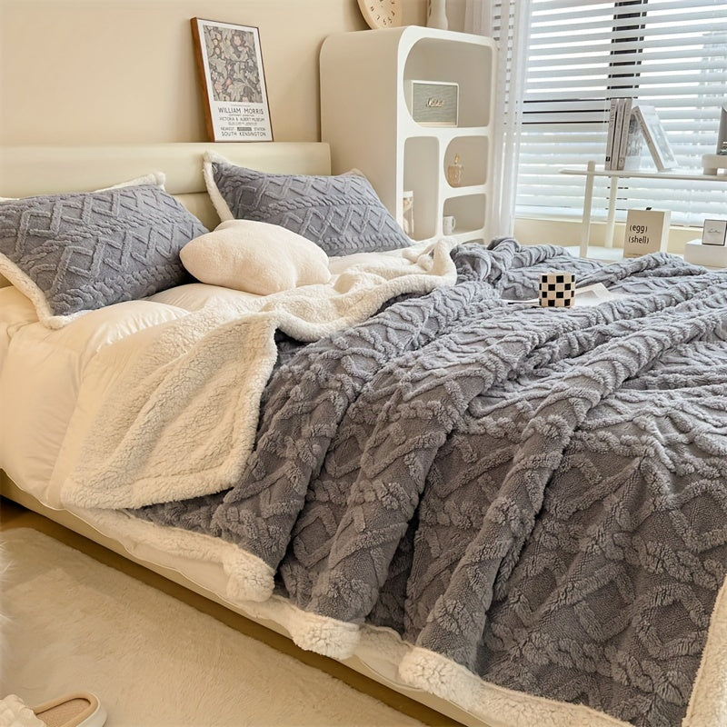 Cozy Plush Reversible Winter Blanket