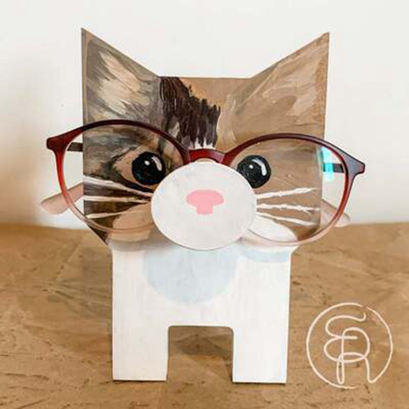 Wooden Animal Glasses Holder