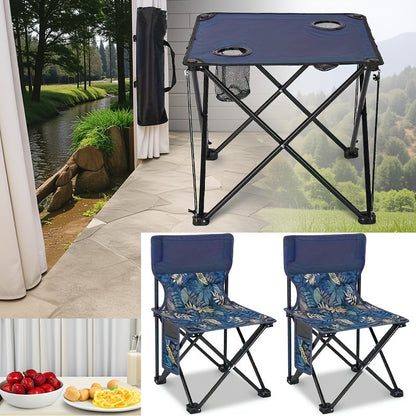 Compact Outdoor Patio Set with 2 Chairs and Table
