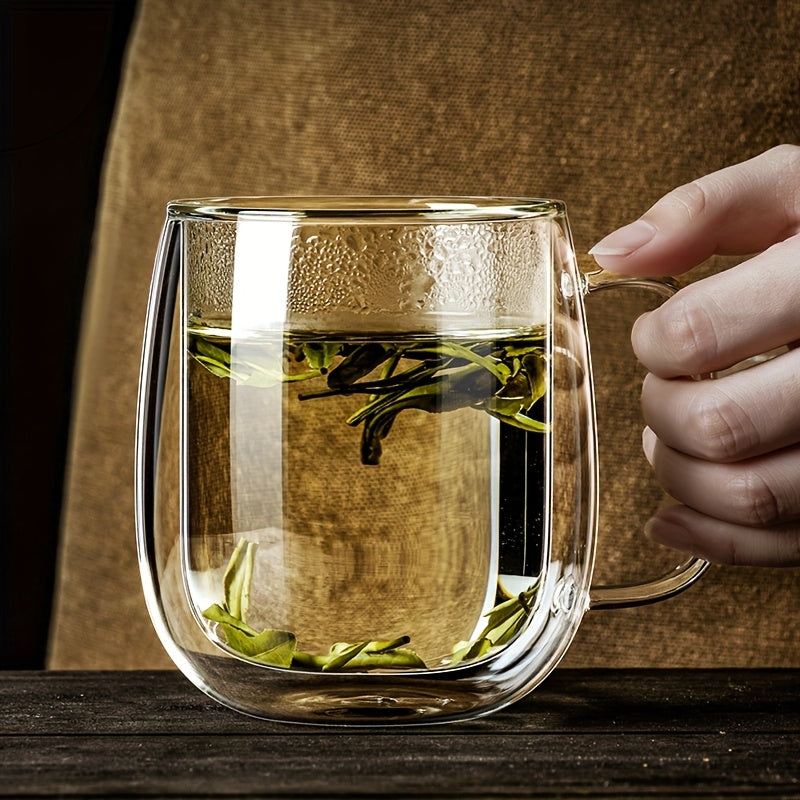 Insulated Double Wall Glass Mug - Clear Borosilicate Coffee Cup