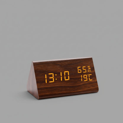 Compact Digital LED Clock with Temperature Display