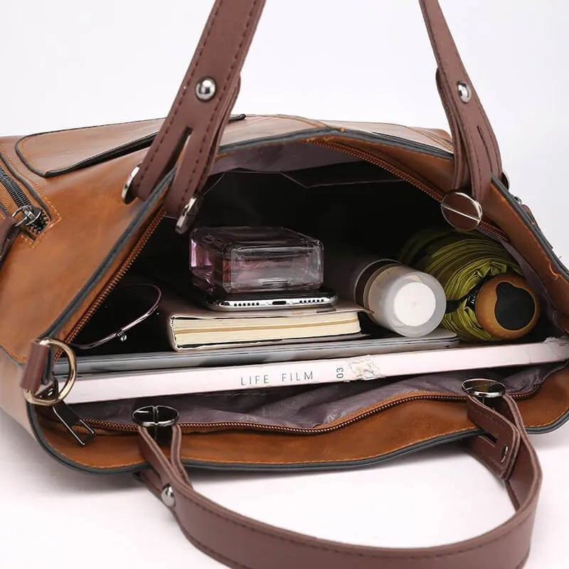 Classic Ladies Genuine Leather Tote Bag