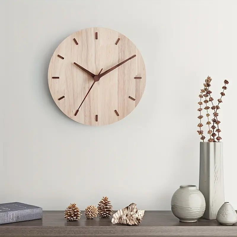 Simple Wooden Wall Clock - Contemporary Classic Style