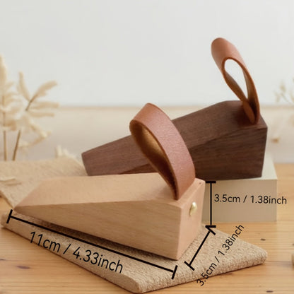 Rustic Wood Door Wedge with Rubber Grip Base