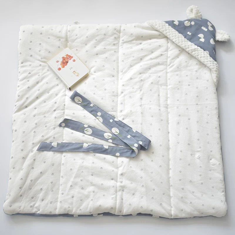 Soft Baby Sleep Blanket with Hood and Fleece Lining