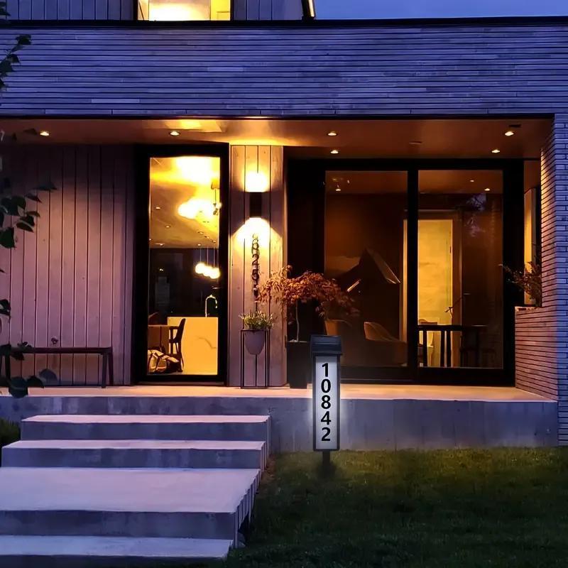 Outdoor Solar Address Sign with Double LED Lights