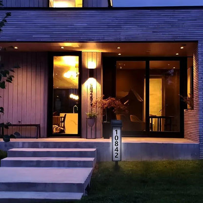 Outdoor Solar Address Sign with Double LED Lights