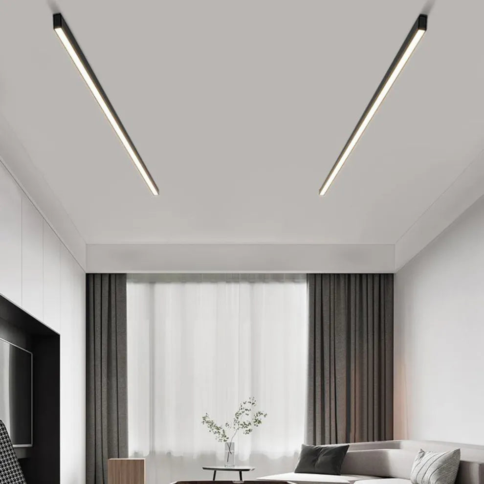 Sleek Black LED Ceiling Light Modern Linear Fixtures