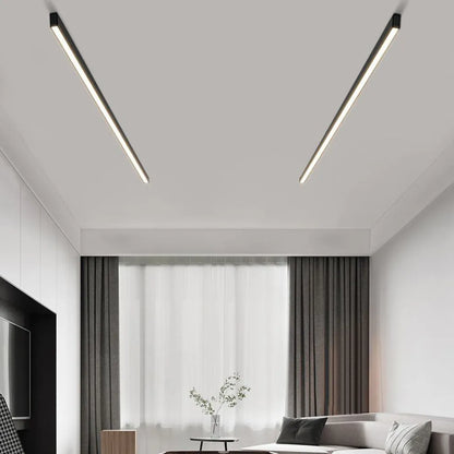 Sleek Black LED Ceiling Light Modern Linear Fixtures