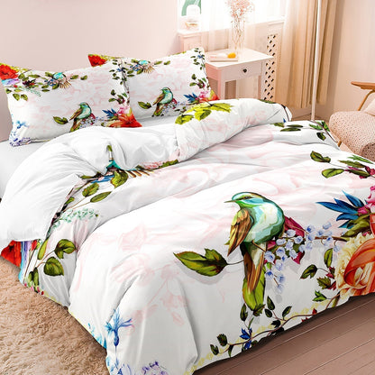 Beautiful Flower Bird Bedding Set