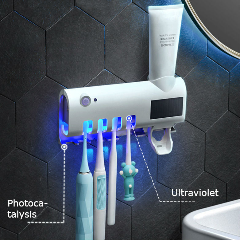 Automatic UV Toothbrush Sanitizer with Toothpaste Dispenser - Fesara