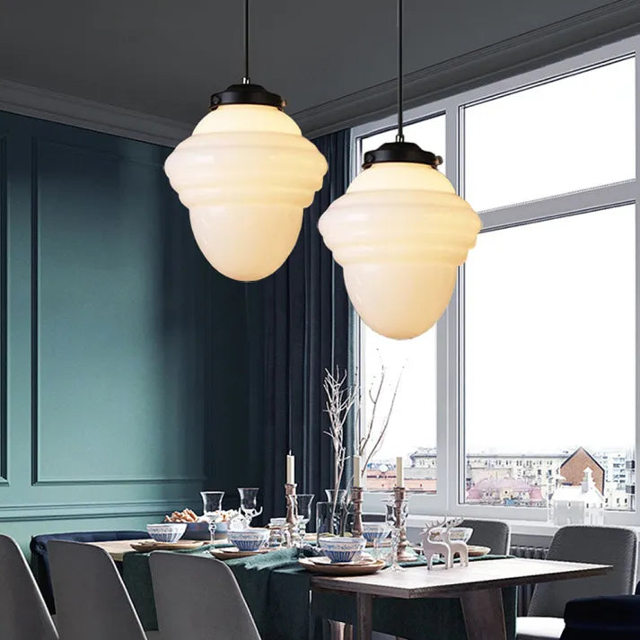 Vintage Retro Pendant Lamp with Glass Shade