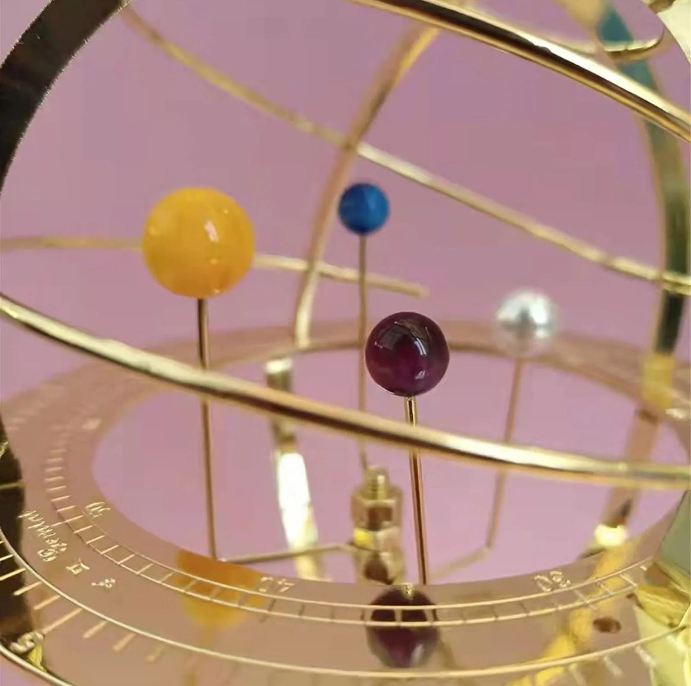Beautiful Brass Solar System Desk Model