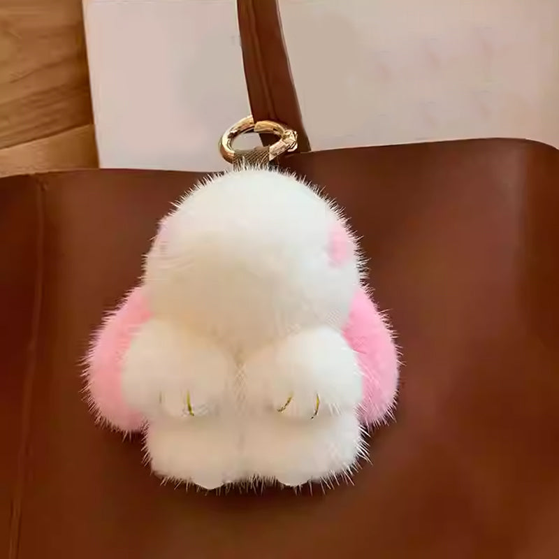 Cute Plush Bunny Pom Pom Keychain Box Set