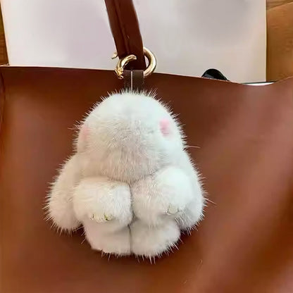 Cute Plush Bunny Pom Pom Keychain Box Set