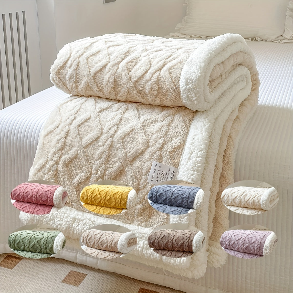Soft Plush Reversible Fleece Throw Blanket