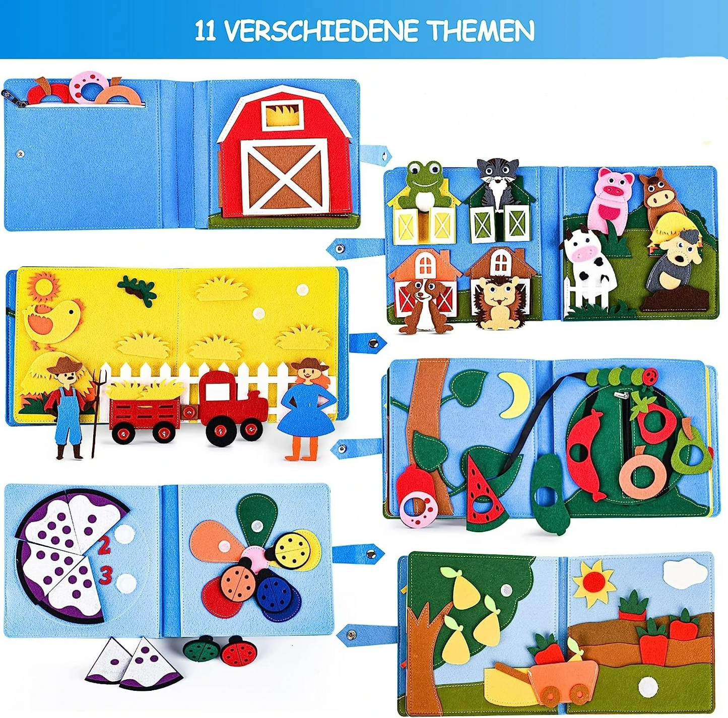 Interactive Learning Felt Book for Kids