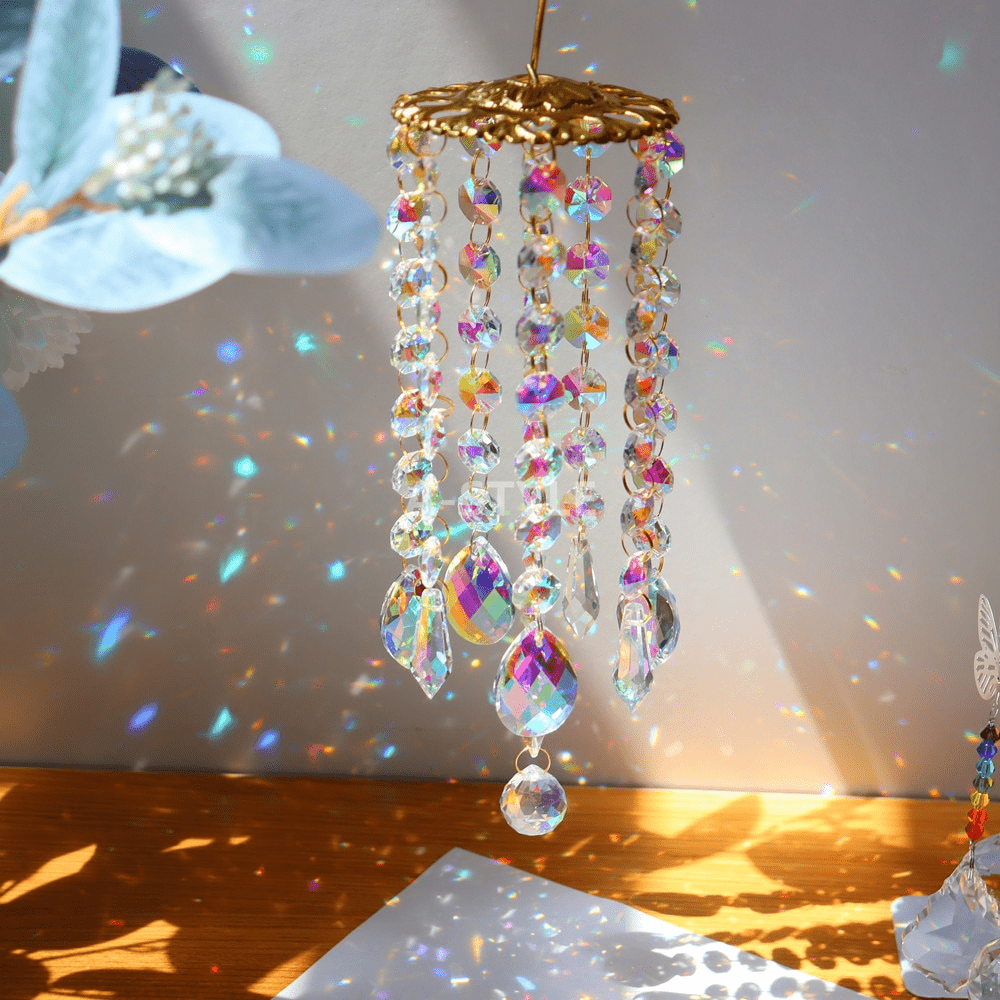 Crystal Wind Chime for Garden – Elegant Multicolor Design with Soothing Melodies and Durable Outdoor Use-4