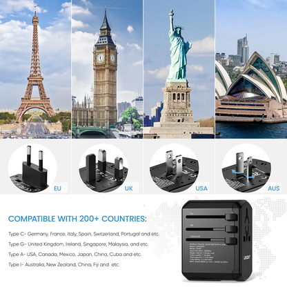Compact Worldwide Travel Adapter Charger