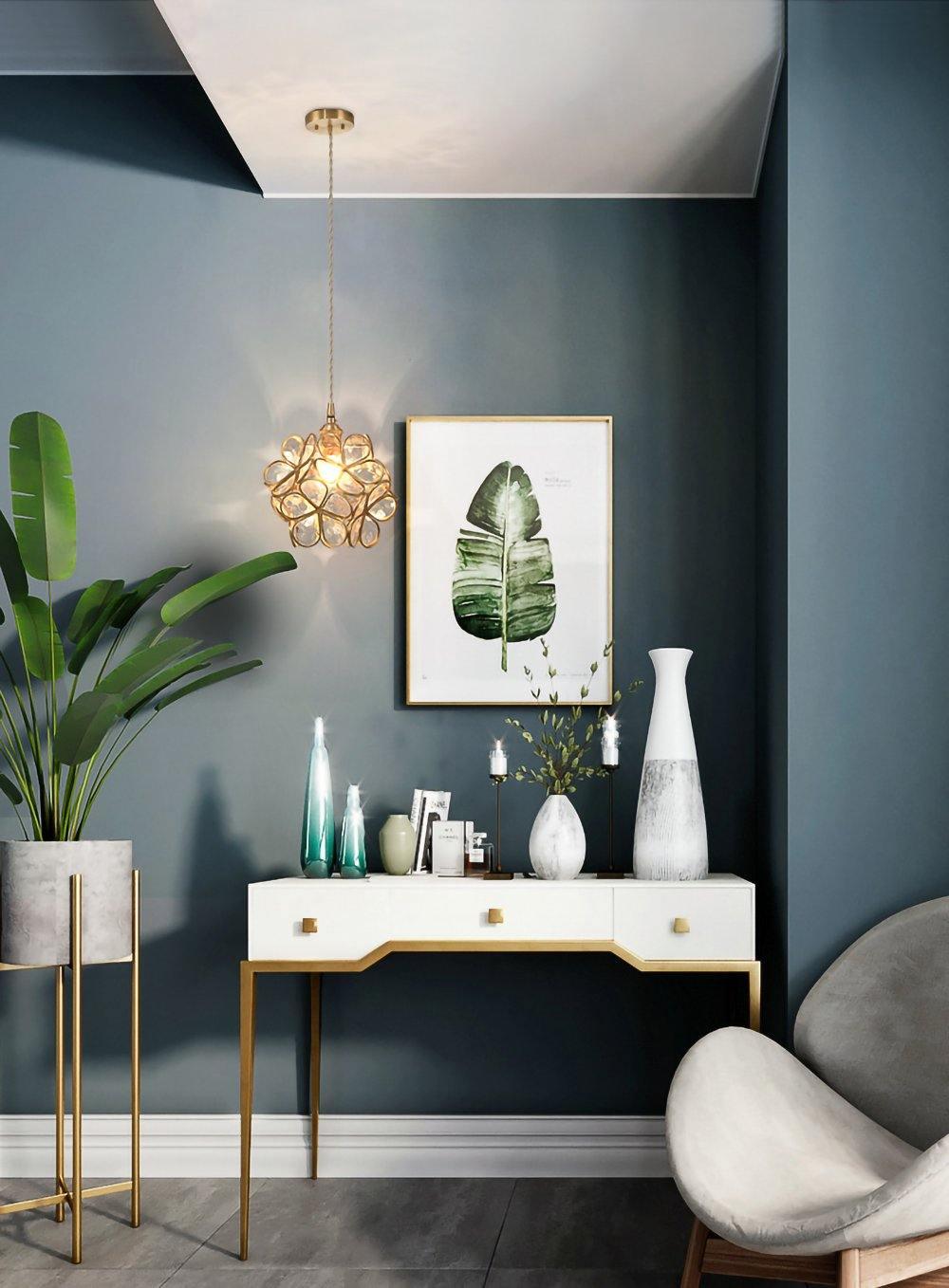 Classic Glass Pendant Lighting Fixture 1-Light