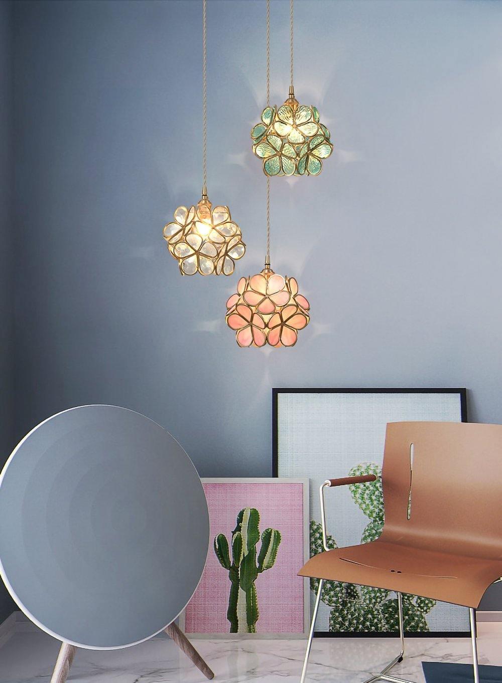 Classic Glass Pendant Lighting Fixture 1-Light