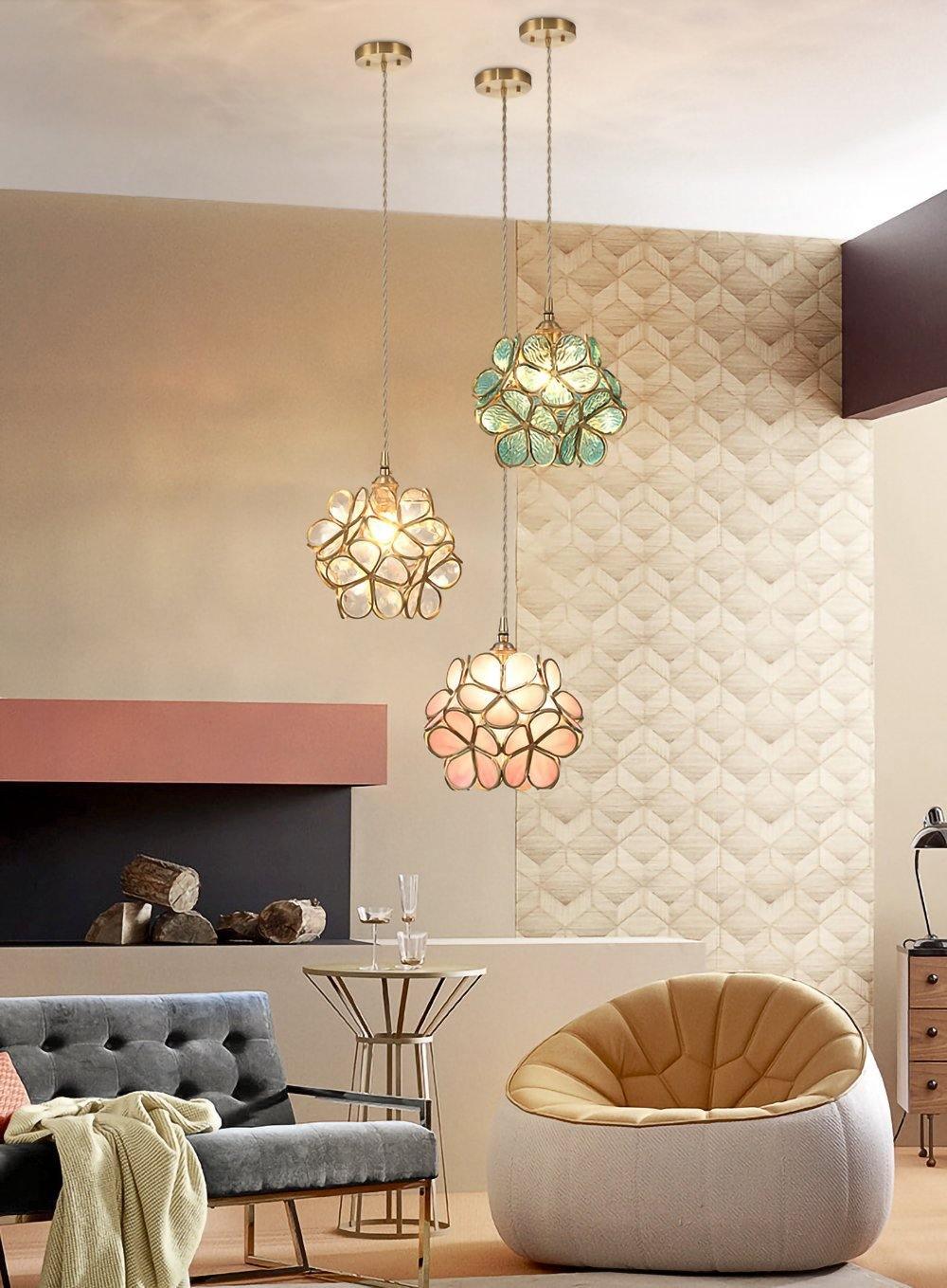 Classic Glass Pendant Lighting Fixture 1-Light