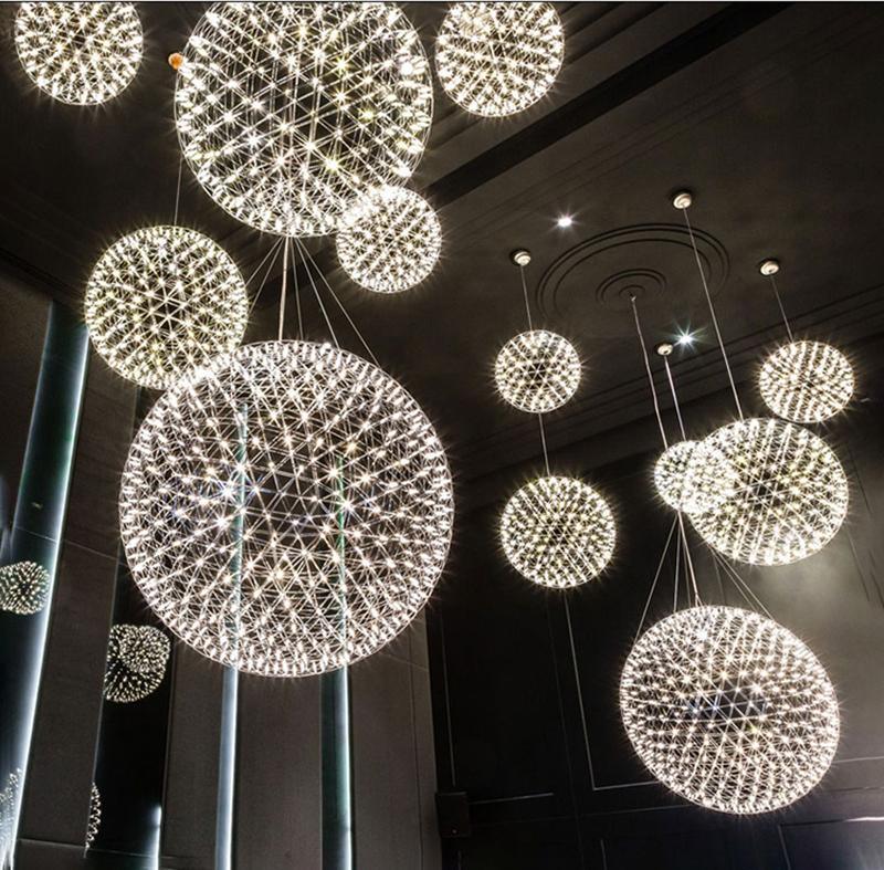 Contemporary Round Metal LED Hanging Light Fixture