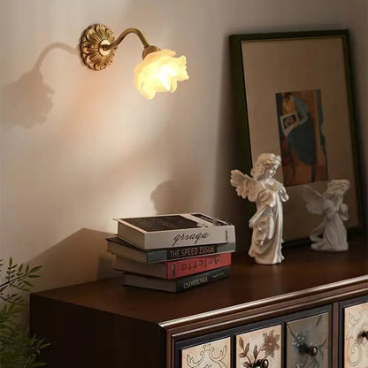 Classic Floral Glass Wall Lamp