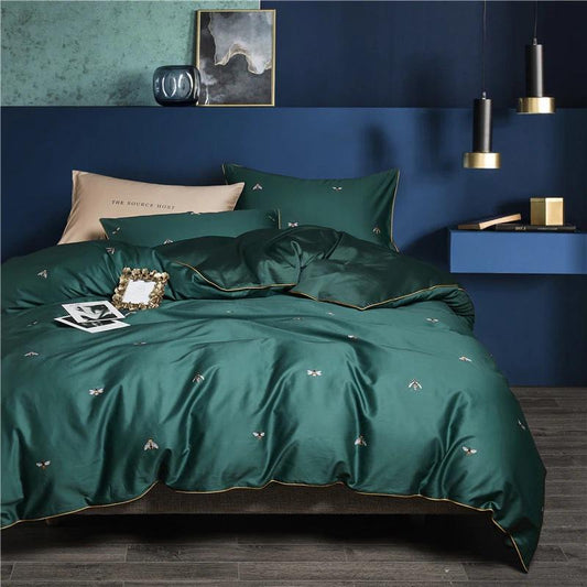 Invigorating Green Cotton Bedding Set - Fesara
