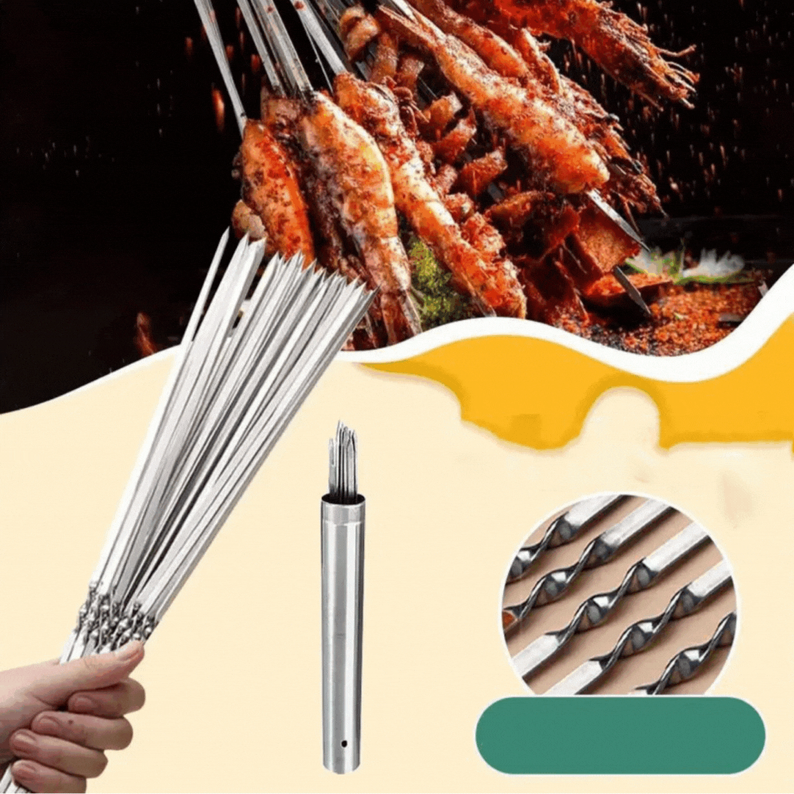 Premium BBQ Grill Set 10pc Stainless Steel Utensils