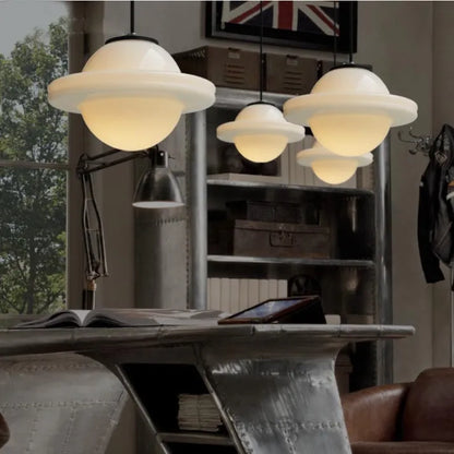Vintage Retro Pendant Lamp with Glass Shade