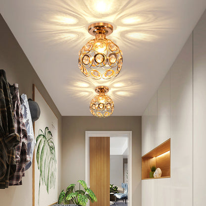 Elegant Crystal Glass Round LED Ceiling Light