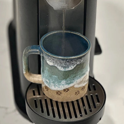 Beachy Paw Print Coastal Coffee Mug