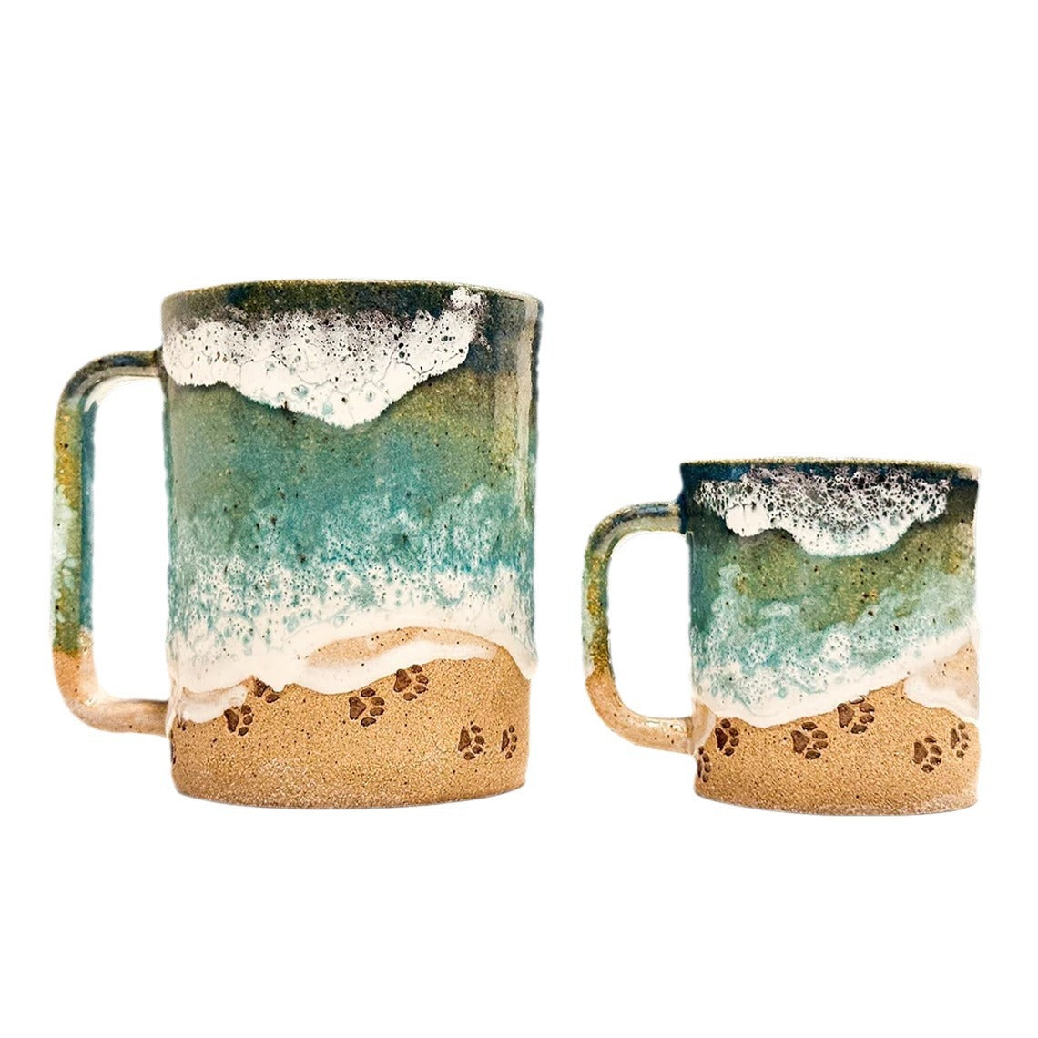 Beachy Paw Print Coastal Coffee Mug