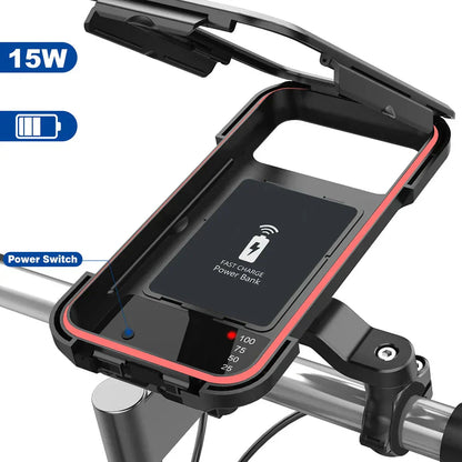 Waterproof Bicycle Phone Holder with Power Bank