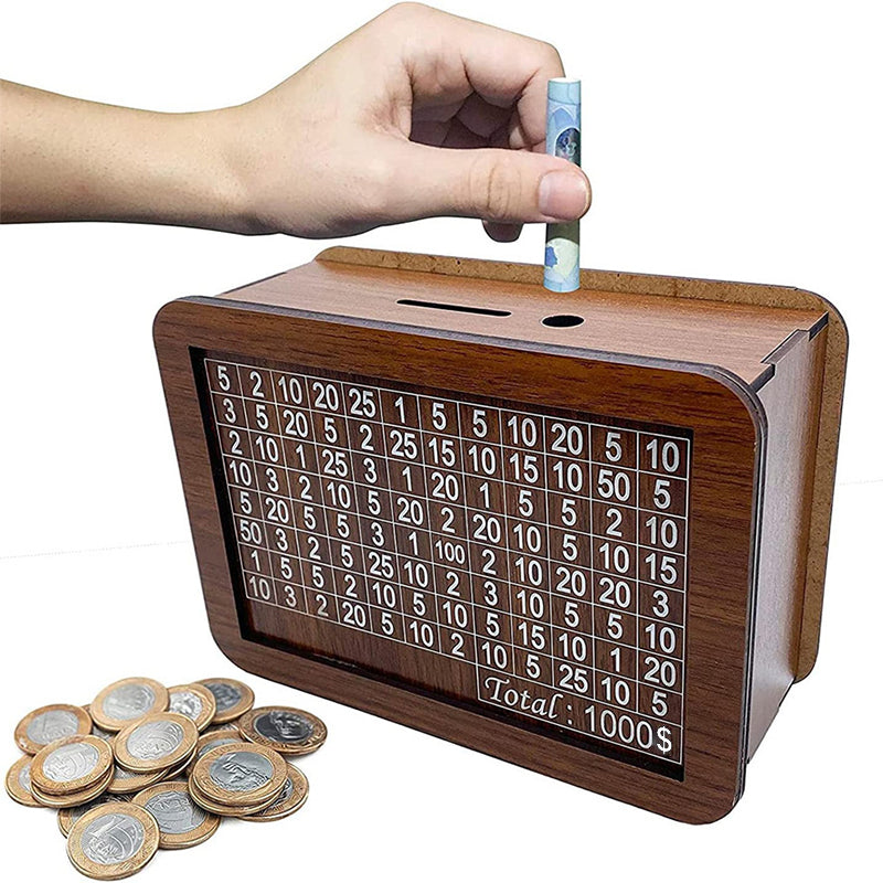 Classic Wooden Coin Bank Counter